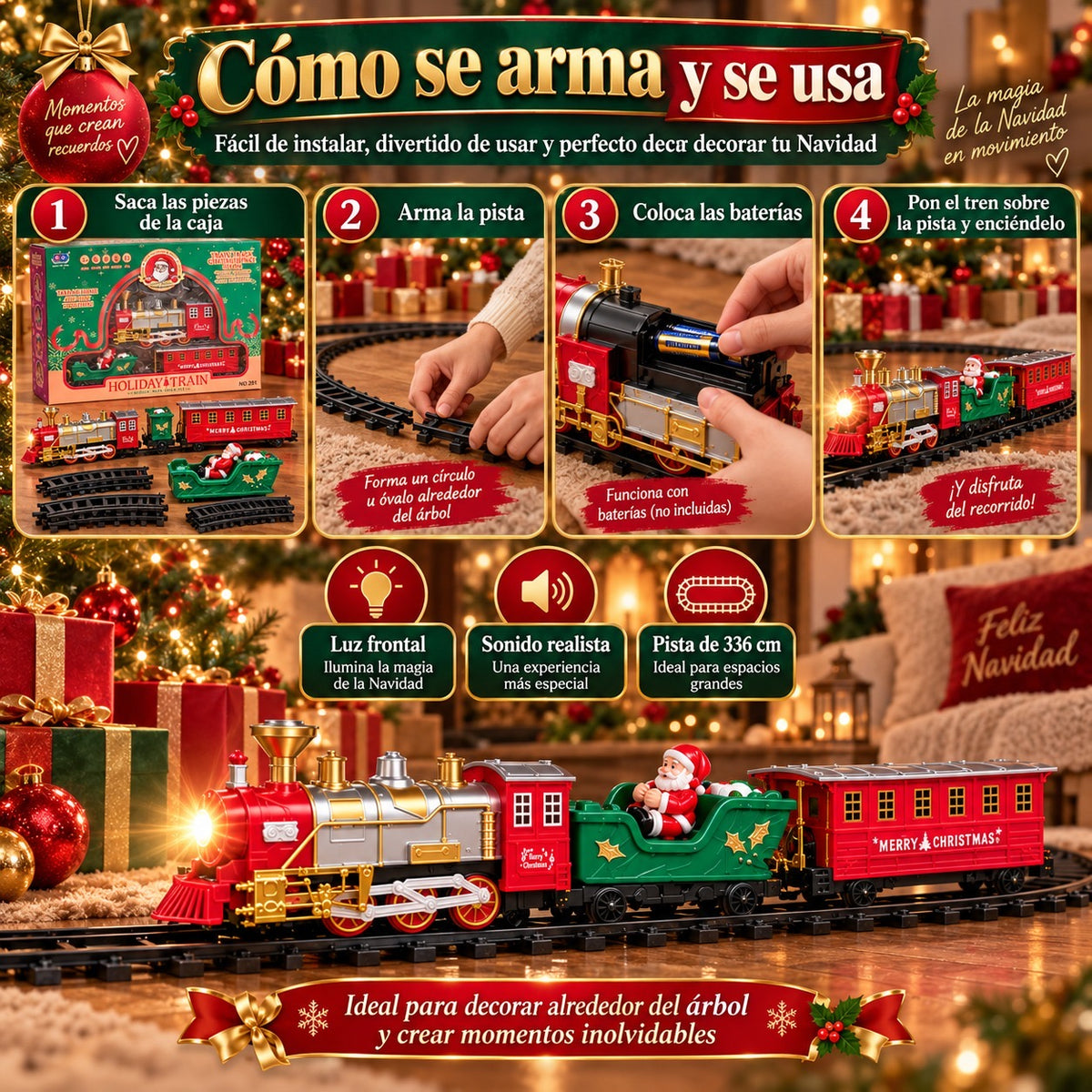 Tren navideño de 13 piezas · vista 2