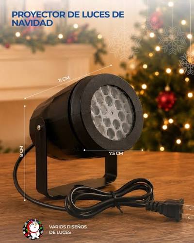 Detalle del proyector LED con base y cable