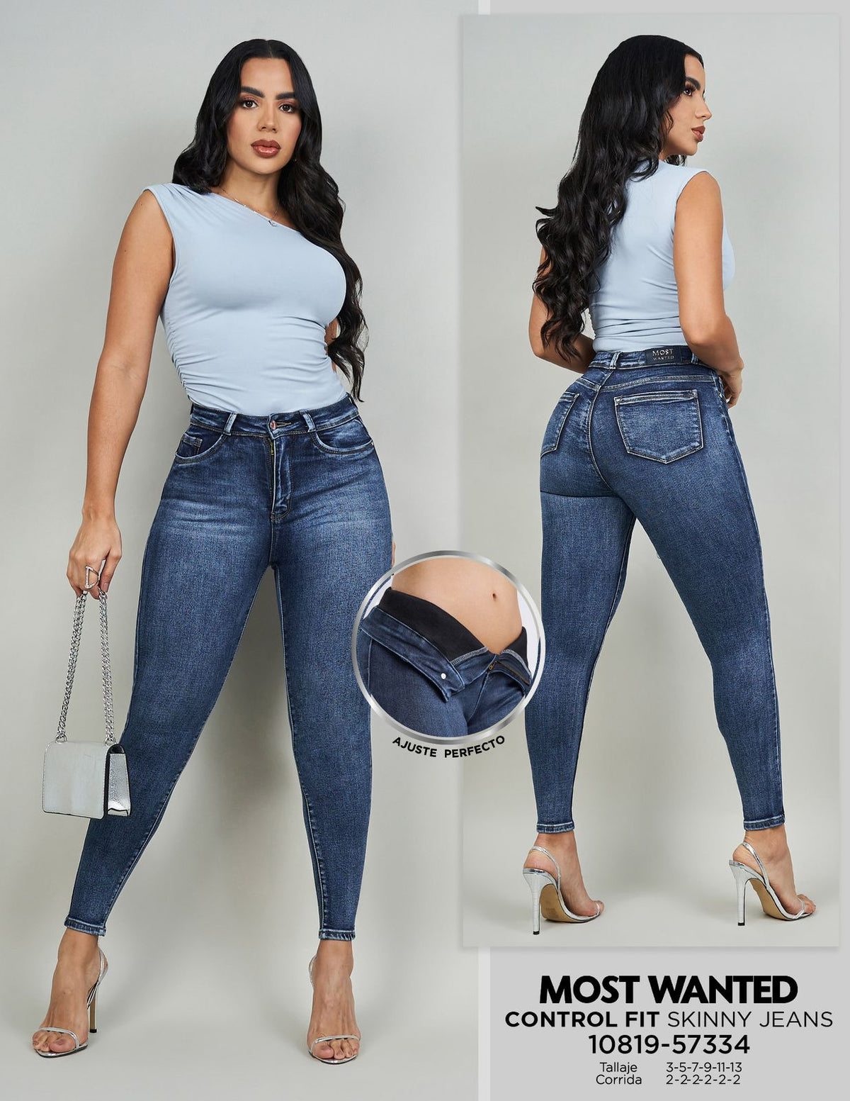 JEANS  AZUL CLARO CON FAJA CONTROL FIT · vista 1