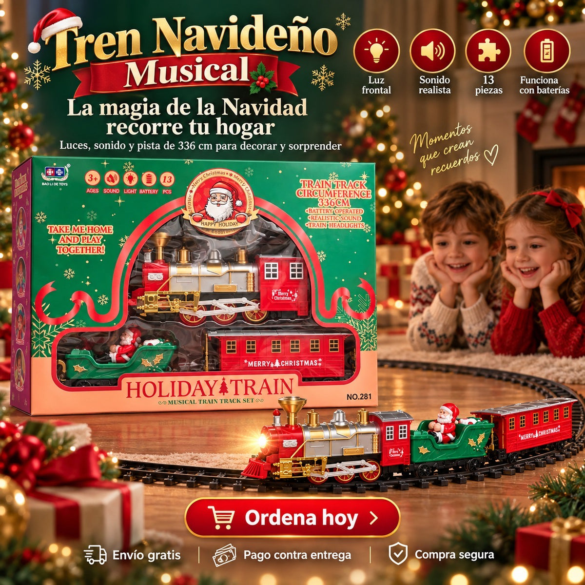 Tren navideño de 13 piezas · vista 1