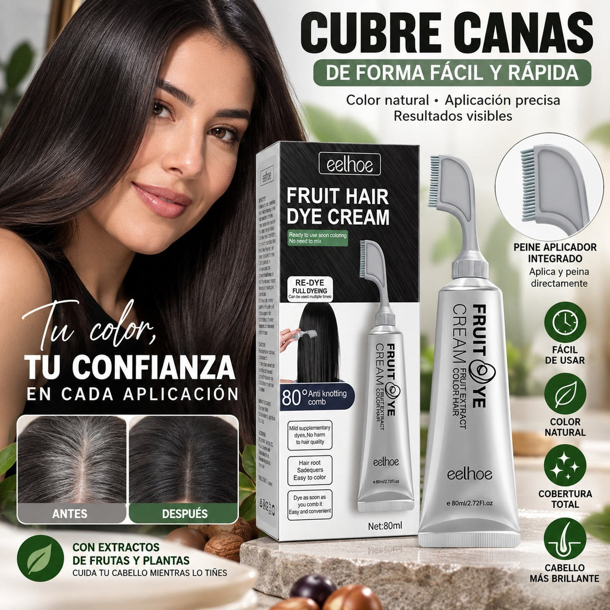 Tinte para canas EELOHE con peine · vista 1